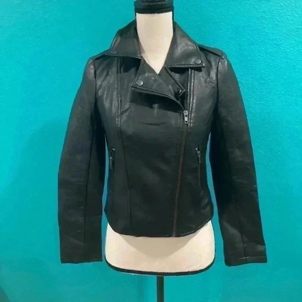 BDG Black faux leather jacket in size xs